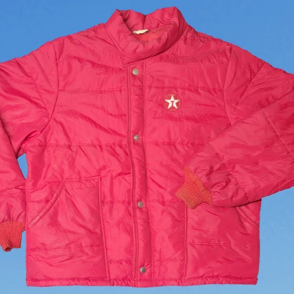Vintage 1970s Unitog Texaco Service Station Puffer Jacket Coat Size Large USA